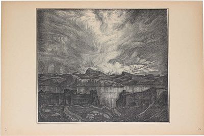 Богаевский Константин Фёдорович - Облако. Лист XV из альбома &laquo;Автолитографии. Двадцать рисунков 