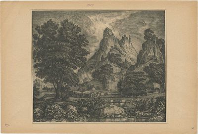 Богаевский Константин Фёдорович - Пейзаж. Лист VI из альбома &laquo;Автолитографии. Двадцать рисунков 