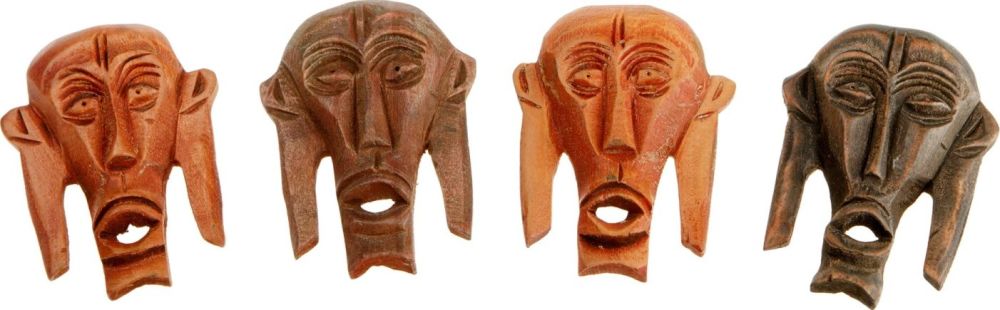 Lot Of 4 African Wooden Decorative Items