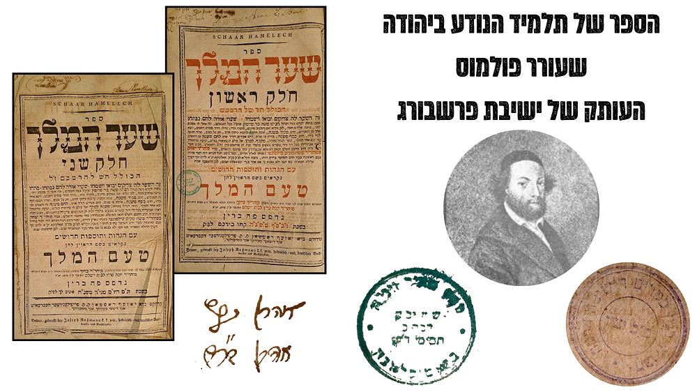 ספר שעורר פולמוס, עותק ישיבת פרשבורג - שער המלך עם טעם המלך. ברין, תקס"א-תקס"ג [1801-1803]. 