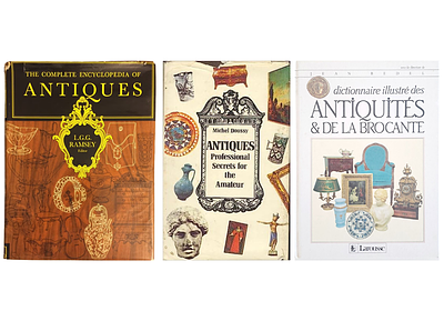 3 ספרים מקצועיים וחשובים על עתיקות לאספנים וסוחרים. אנגלית וצרפתית. 1) האנציקלופדיה השלמה 