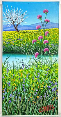 GIOVANNI DAUREA, 40 X 20 cm, olio su tela, numero di archivio a retro GD720A,... - GIOVANNI DAUREA 