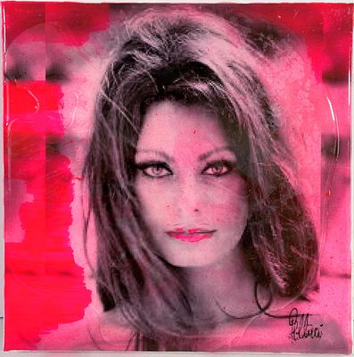 ROLANDO PELLINI, 30 X 30 cm, Tecnica mista e resine su tela, autentica... - ROLANDO PELLINI, 30 X 