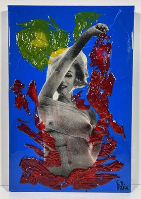 ROLANDO PELLINI, 40 X60 cm, Tecnica mista e resine su tela , firma in basso a... - ROLANDO PELLINI 