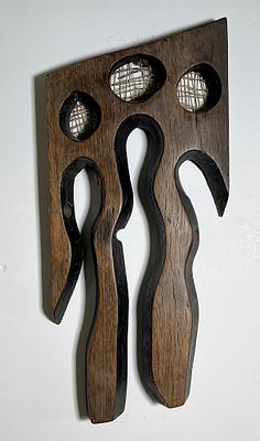 GIUSEPPE AMADIO, 50 X 22 X 4 cm, ”OLTA” scultura in legno da parete, archivio... - GIUSEPPE AMADIO 