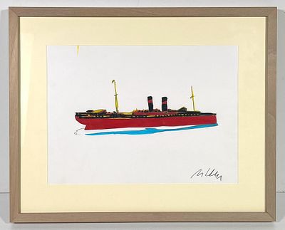 LODOLA MARCO, 24 X 33 cm, Matita e pennarelli su cartoncino - autentica... - LODOLA MARCO, 24 X 33 