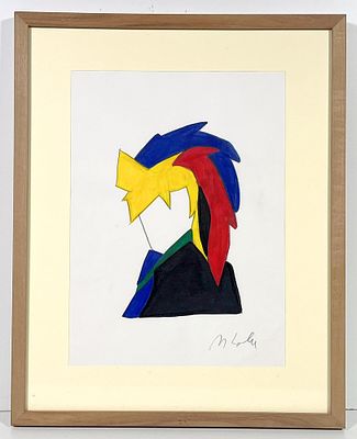 LODOLA MARCO, 24 X33 cm, Matita e pennarelli su cartoncino - autentica... - LODOLA MARCO, 24 X33 