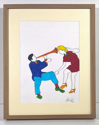 LODOLA MARCO, 24 X 33 cm, Matita e pennarelli su cartoncino - autentica... - LODOLA MARCO, 24 X 33 