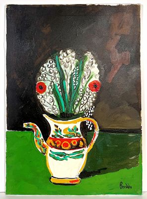 BREDDO GASTONE, 50 X70 cm, olio su tela, autentica dell'artista su fotografia - BREDDO GASTONE, 50 