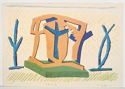 RICCARDO LICATA, 34 X 49 cm, ”Abante” litografia a colori cm 34x49 Firma e... - RICCARDO LICATA 