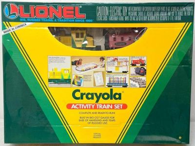Modern Era Lionel O gauge 11813 Crayola Activity Train Set in original box. Loco looks C8 with 