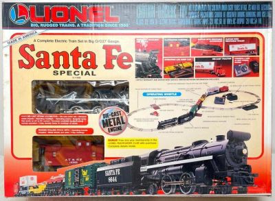 Modern Era Lionel O gauge 11900 Santa Fe Special freight set in original box. Trains are C8. 