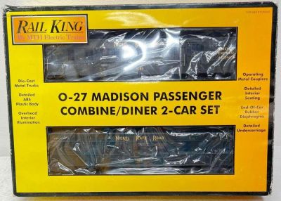 Modern Era MTH Rail King O gauge 6245 Nickel Plate Road 2 car Madison passenger car 
