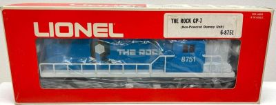 Modern Era Lionel O gauge 80751 The Rock GP-7 dummy unit in original box unrun, C9. Clean box 