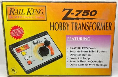 Modern Era MTH Rail King Z=750 Hobby Transformer 75W in original box, graded strictly on 