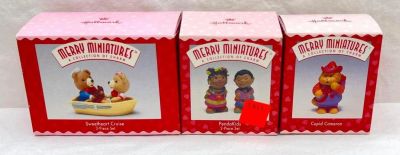 Hallmark Keepsake Ornaments lot of three Merry Miniatures 1996 and 1997 Collection Of Charm. 