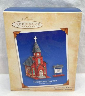 Hallmark Keepsake Ornaments Town and Country Series Hometown Church. This lot has the sixth 