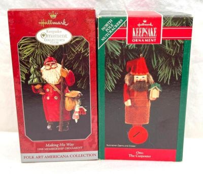Hallmark Keepsake Ornaments 1998 Membership Ornament and North Pole Nutcrackers. This lot 