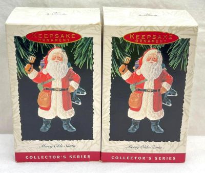 Hallmark Keepsake Ornaments lot of two Merry Olde Santa 1993 fourth in the Merry Olde Santa 