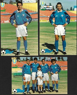 גלויות כדורגל. לוט 3 גלויות של שחקני נבחרת ישראל בכדורגל. בהם נראים אייל ברקוביץ, חיים רביבו 