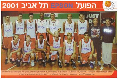 גלויות כדורסל. גלויה הפועל תל אביב 2001