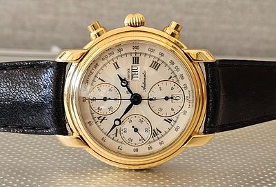 שעון מהמם של Maurice Lacroix כרונוגרף – 38 מ"מ, מנגנון אוטומטי מכאני 7750. גוף פלדה/זהב 