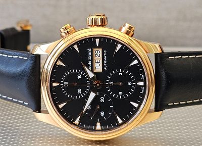 שעון שוויצרי מהמם של חברת Louis Erard Chronograph Automatic, שעון עם מנגנון אוטומטי במצב מעולה 