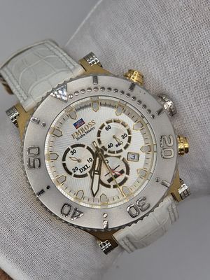 שעון גדול במצב מעולה של חברת Emboss, דגם Scuba Master עם לוח בצבע לבן עם שלושה תתי לוחות, בזל 