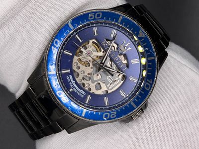 שעון מזראטי מאספן במצב שמור מאוד, מנגנון אוטומטי Open heart עם חלק קדמי ואחורי שקוף לצפייה 