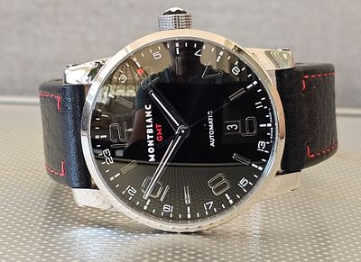 שעון Montblanc מקורי במצב מעולה GMT כולל קופסה מקורית, עם מנגנון אוטומטי בקוטר 42 מ"מ. גוף 