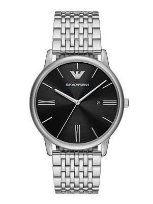 Armani Watch Black Dial Steel Brac שעון חדש לגמרי ישירות מהחנות, בעקבות החלפת קולקציה/ עודפי 