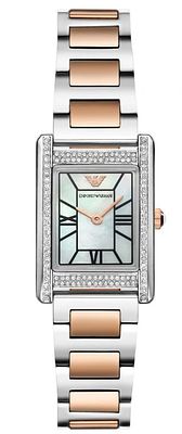 Armani Watch Rect MOP Dial Bico Brac שעון חדש לגמרי ישירות מהחנות, בעקבות החלפת קולקציה/ עודפי 