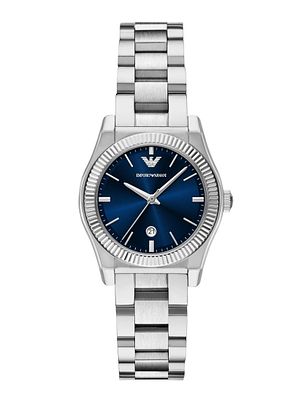 Armani Watch Blue Dial Steel Brac שעון חדש לגמרי ישירות מהחנות, בעקבות החלפת קולקציה/ עודפי 