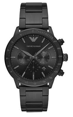 Armani Watch 43mm Mario Black Dial Black Brac שעון חדש לגמרי ישירות מהחנות, בעקבות החלפת 