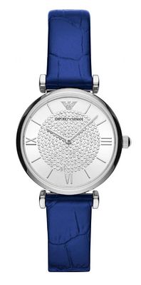 Armani Watch Silver Dial Blue LTR Strap-DISC שעון חדש לגמרי ישירות מהחנות, בעקבות החלפת 