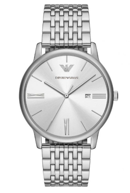 Armani Men Watch Silver Dial Steel Brac שעון חדש לגמרי ישירות מהחנות, בעקבות החלפת קולקציה/ 