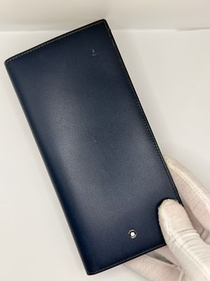 ארנק Montblanc מקורי לאישה. דגם MB-113162 בצבע כחול. ישירות מהחנות ללא קופסה. ייתכנו סימני 