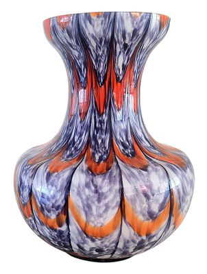 אגרטל זכוכית "מורנו" איטליה, אמנותי, גובה 30 ס"מ