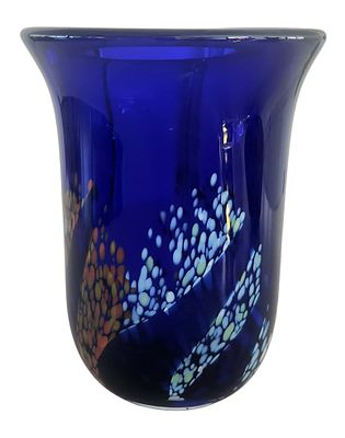 אגרטל זכוכית "מורנו" איטליה, אמנותי, גובה 22 ס"מ