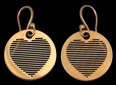 זוג עגילי זהב 18K מעוצבים ENIGMA BY GIANNI BULGARI, אורך 38 מ"מ, משקל 10.7 גרם