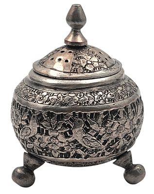 מלחיית כסף 84 שירז פרסית עתיקה, מעוטרת ריקוע, גובה 7 ס"מ, משקל 62 ס"מ