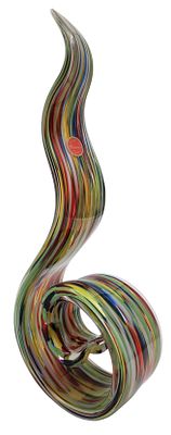 פסל זכוכית "מורנו" איטליה, אמנותי, צבעוני ואיכותי, חתום, גובה 30 ס"מ. 
פריט שביר או בגודל ו/או 