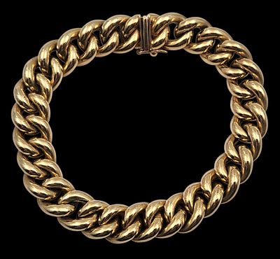 צמיד גרומט זהב 14K עבה ואיכותי, אורך 20 ס"מ, משקל 34.5 גרם