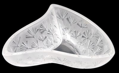 קערת קריסטל LALIQUE צרפת, חתומה, אורך 16 ס"מ