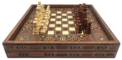 שחמט דמשקאי, מעוטר עבודת מרקטרי, 38X38 ס"מ