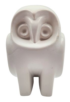 אליעזר ויסהוף, ינשוף, פסל קרמיקה, חתום ביד, צ'יפ מינורי לגלזורה, גובה 15 ס"מ