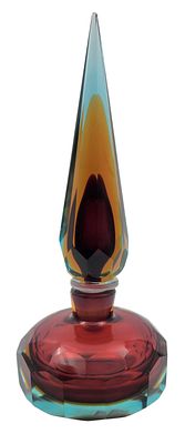 בקבוק בושם זכוכית מורנו איטליה, גדול ומיוחד, גובה 33 ס"מ