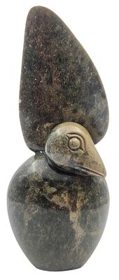 ציפור מפוסלת באבן סבון אפריקנית ביד אמן, חתום, גובה 32 ס"מ