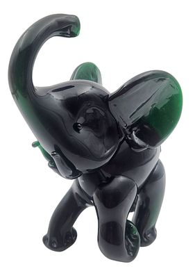 פילון זכוכית מורנו איטליה, צבע ירוק בקבוק, גובה 25 ס"מ