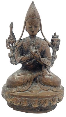 הנזיר ג'ה צונגקאפה במדיטציה על גבי לוטוס, פסל ברונזה טיבטי, גובה 16 ס"מ